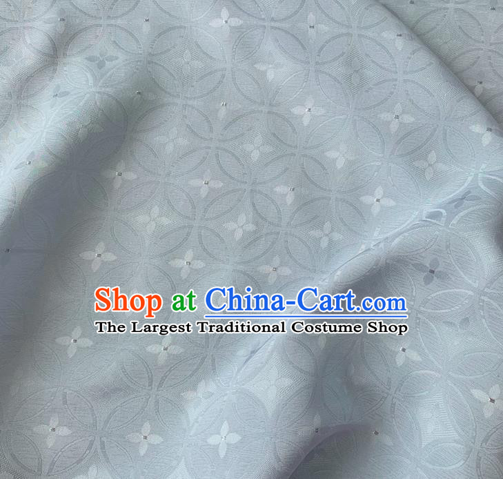 Light Blue Traditional Mulberry Silk Cheongsam Brocade Material China Classical Copper Cash Design Silk Fabric