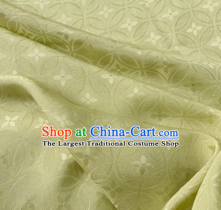 Yellow China Classical Copper Cash Design Silk Fabric Traditional Mulberry Silk Cheongsam Brocade Material