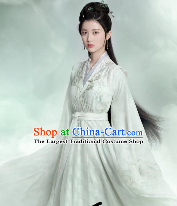 China Romance Drama The Journey of Chong Zi Superheroine Min Su Qiu Clothing Ancient Palace Lady Costumes Hanfu Dress