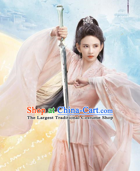 China Palace Lady Pink Hanfu Dress Romance Drama The Journey of Chong Zi Superheroine Sima Miao Yuan Clothing Ancient Royal Queen Costumes