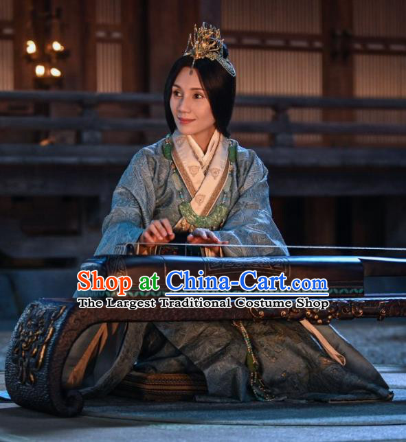 Film Creation of the Gods I Kingdom of Storms Empress Jiang Clothing China Ancient Shang Dynasty Court Queen Blue Dresses