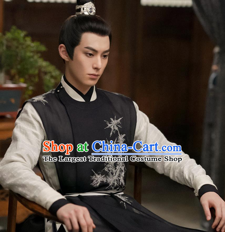 Chinese Ancient Childe Costumes TV Drama Unchained Eunuch Xiao Duo Black Outfit Traditional Hanfu Clothing