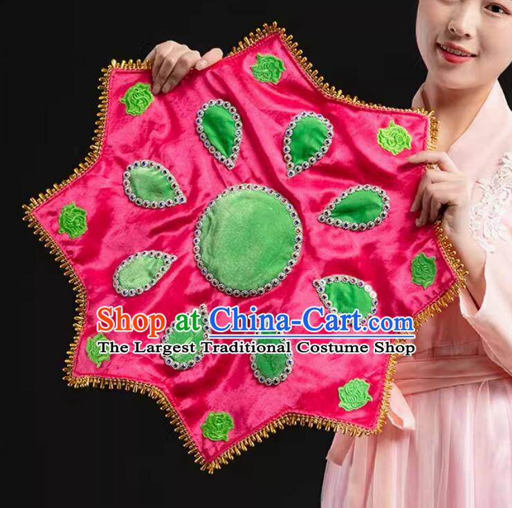 Traditional Chinese Folk Dance Handkerchief Handmade Pink Yangko Dance Handkerchief