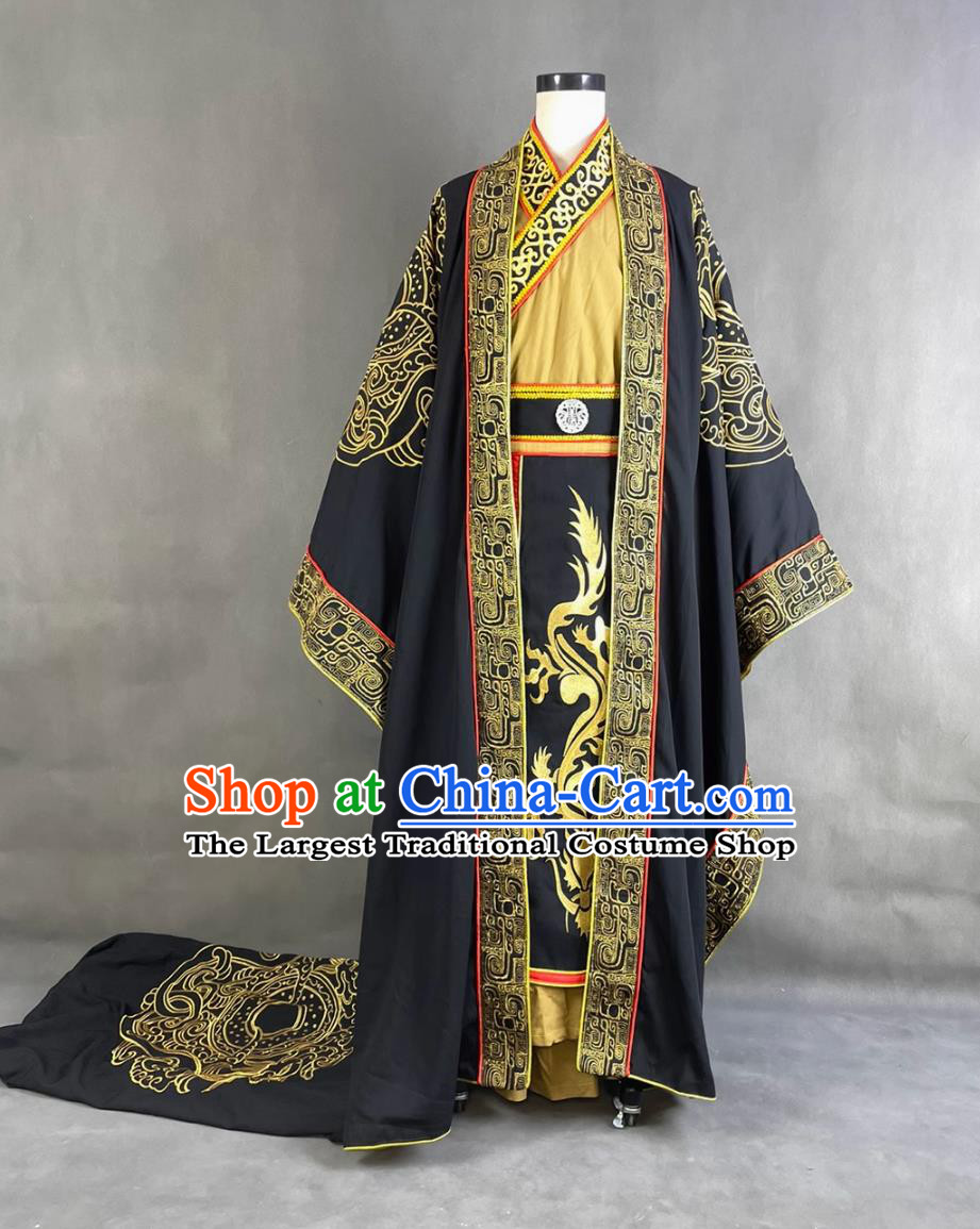 Ancient China First Emperor Clothing Traditional Chinese Qin Dynasty Hanfu Monarch Qin Shi Huang Costume