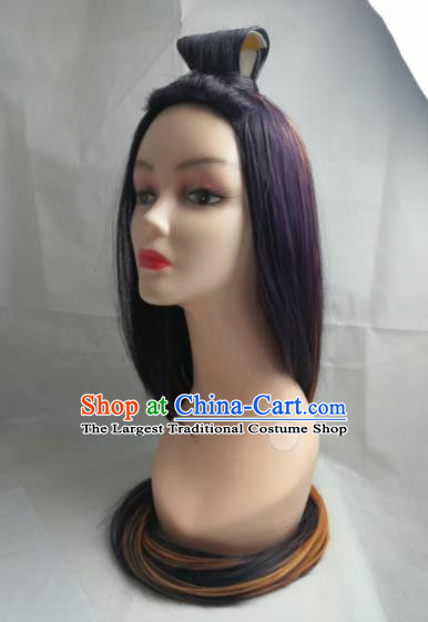 League of Legends Divine Phoenix Walker Seraphine Cos Wig Dark Purple Bleached And Dyed