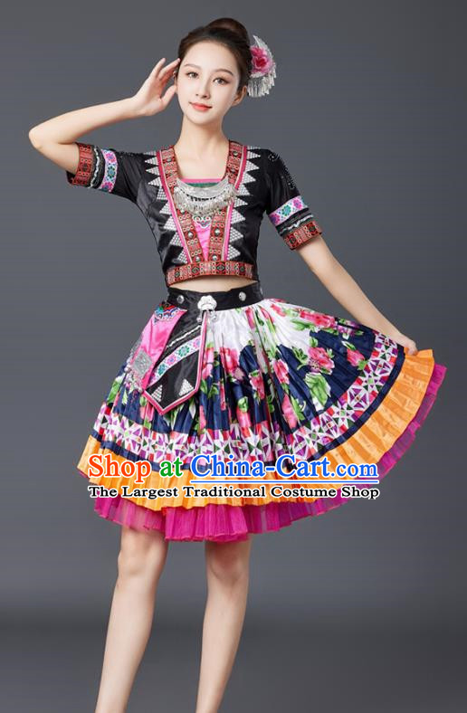 Miao Dance Costumes Minority Style Costumes Tujia And Yi Adult Stage Performance Costumes
