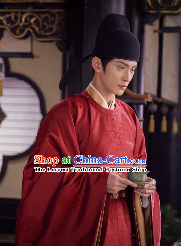 Chinese Ancient Tang Dynasty Official Costumes TV Series Royal Rumours Crown Prince Ji Yuan Su Red Robes