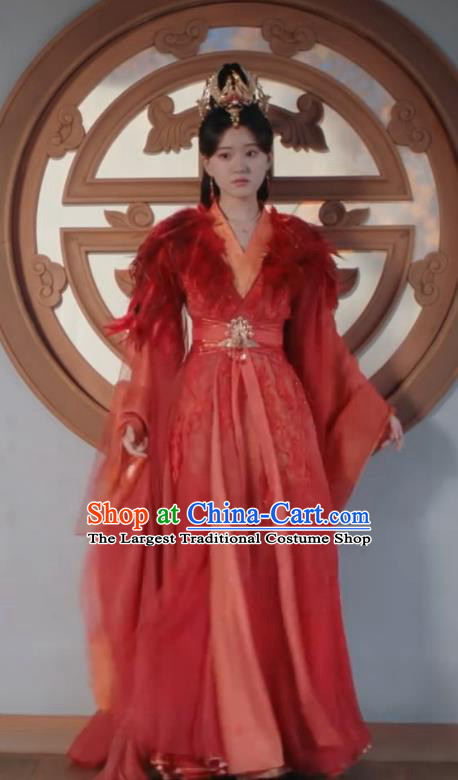 Chinese TV Series The Last Immortal Princess Feng Yin Red Dress Ancient Fairy Garment Costumes
