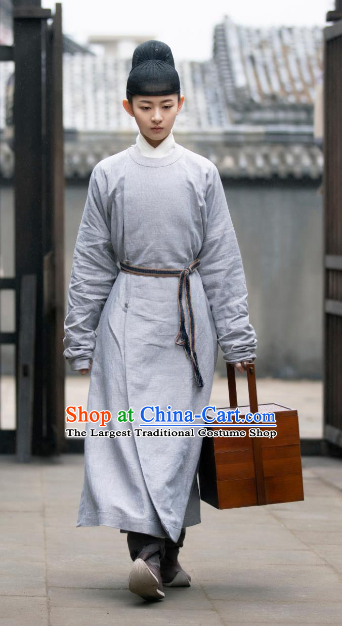 TV Series Scent Of Time Chinese Ancient Young Man Grey Costumes Song Dynasty Myrmidon Clothing