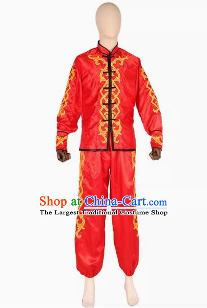 Puning Yingge Costume Plain Armed Chivalrous Suit Straight Breasted Armed Martial Arts Performance Costume Parade Team Suit For Men