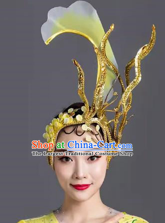 Yellow Everything Is Like Dance Headwear Blessing The Motherland Dance Performance Headwear Adult Stage Atmosphere High Performance Headwear