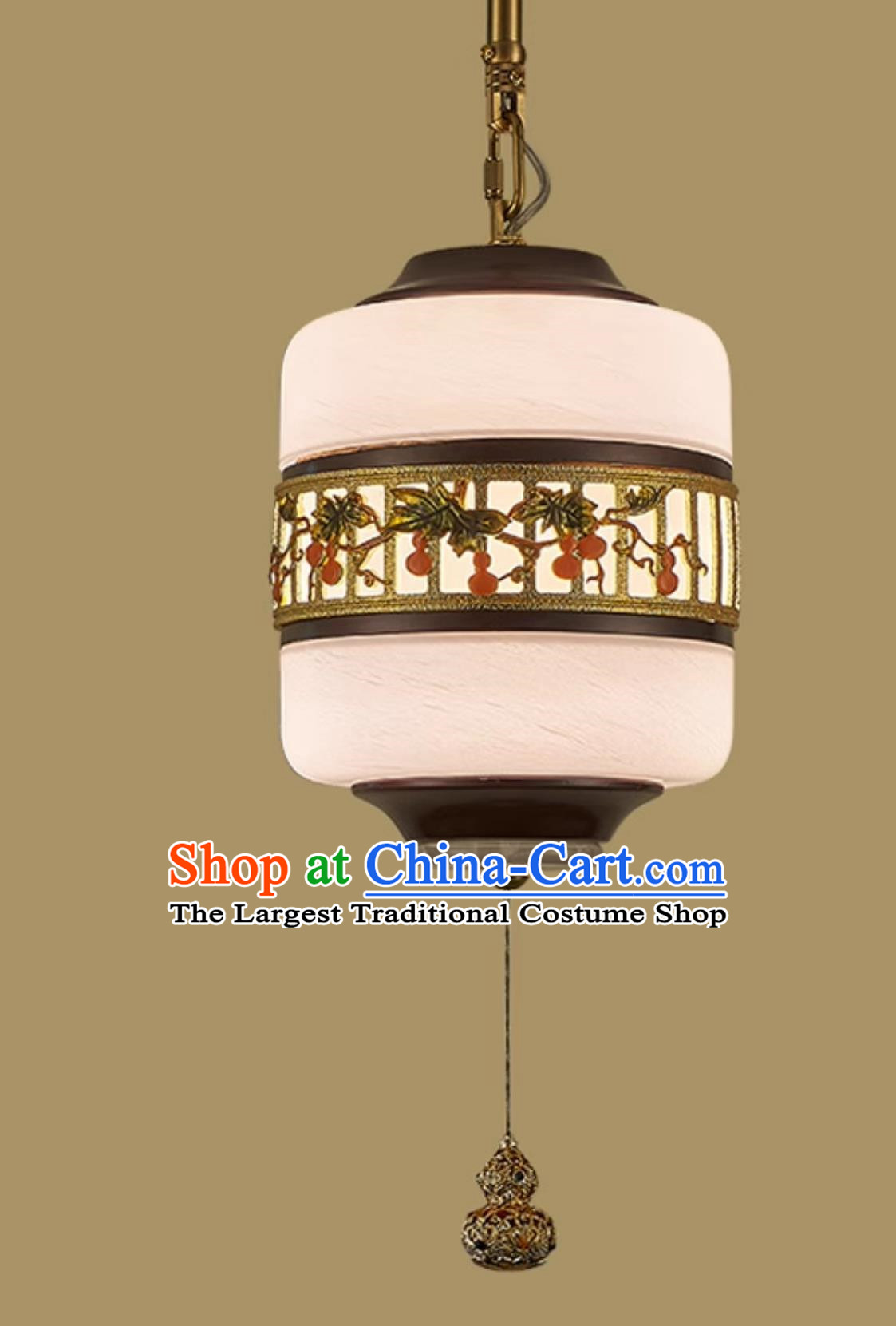 8 Inches Diameter Chinese Style Bedroom Chandelier Dining Room Study Lamp Solid Wood Lamp