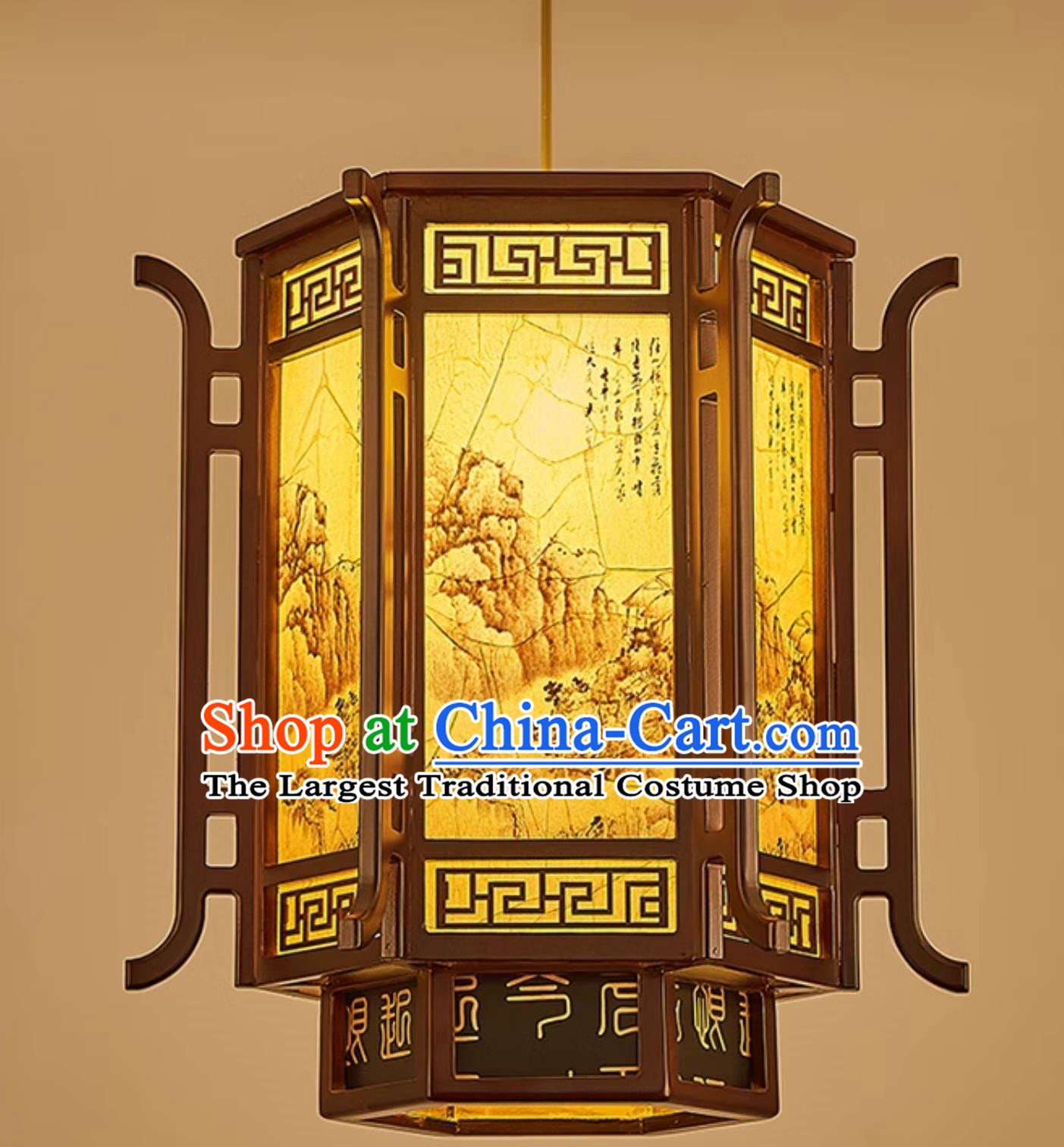 18 Inches High Chinese Lantern Chandelier Antique Tea Room Decoration Wooden Chandelier