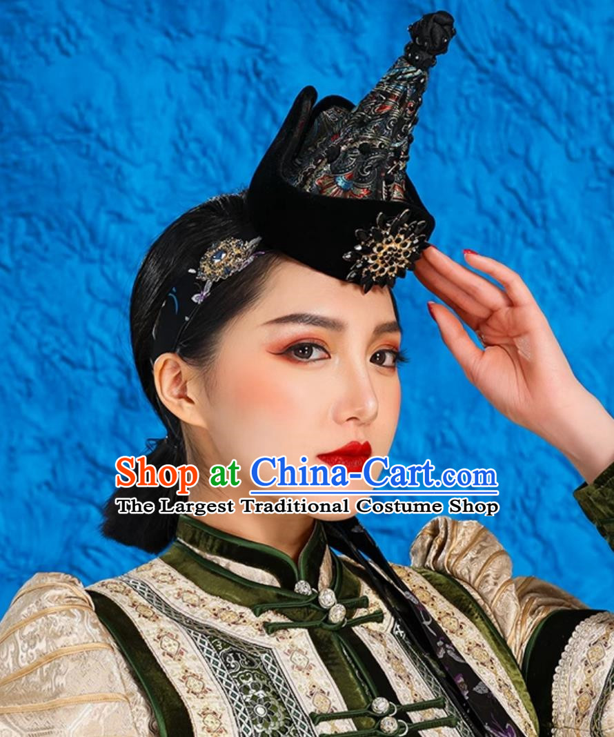 Mongolian Ethnic Minority Style Retro Hat Ancient Crown And Forehead Ornament Hairband Headband
