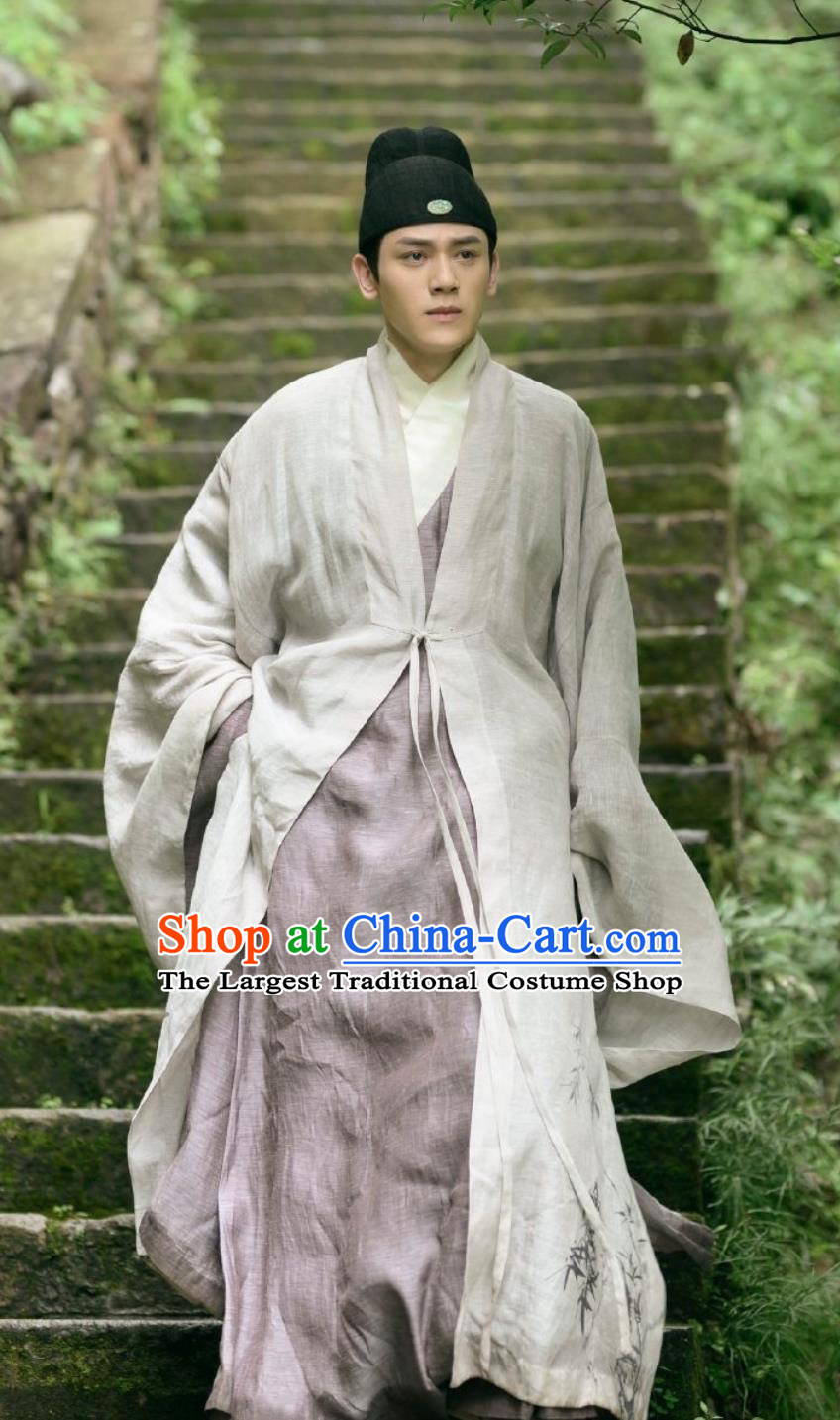 China Ancient Hanfu Clothing TV Series Song of Youth Childe Sun Shi Jie Robes Ming Dynasty Scholar Garment Costumes