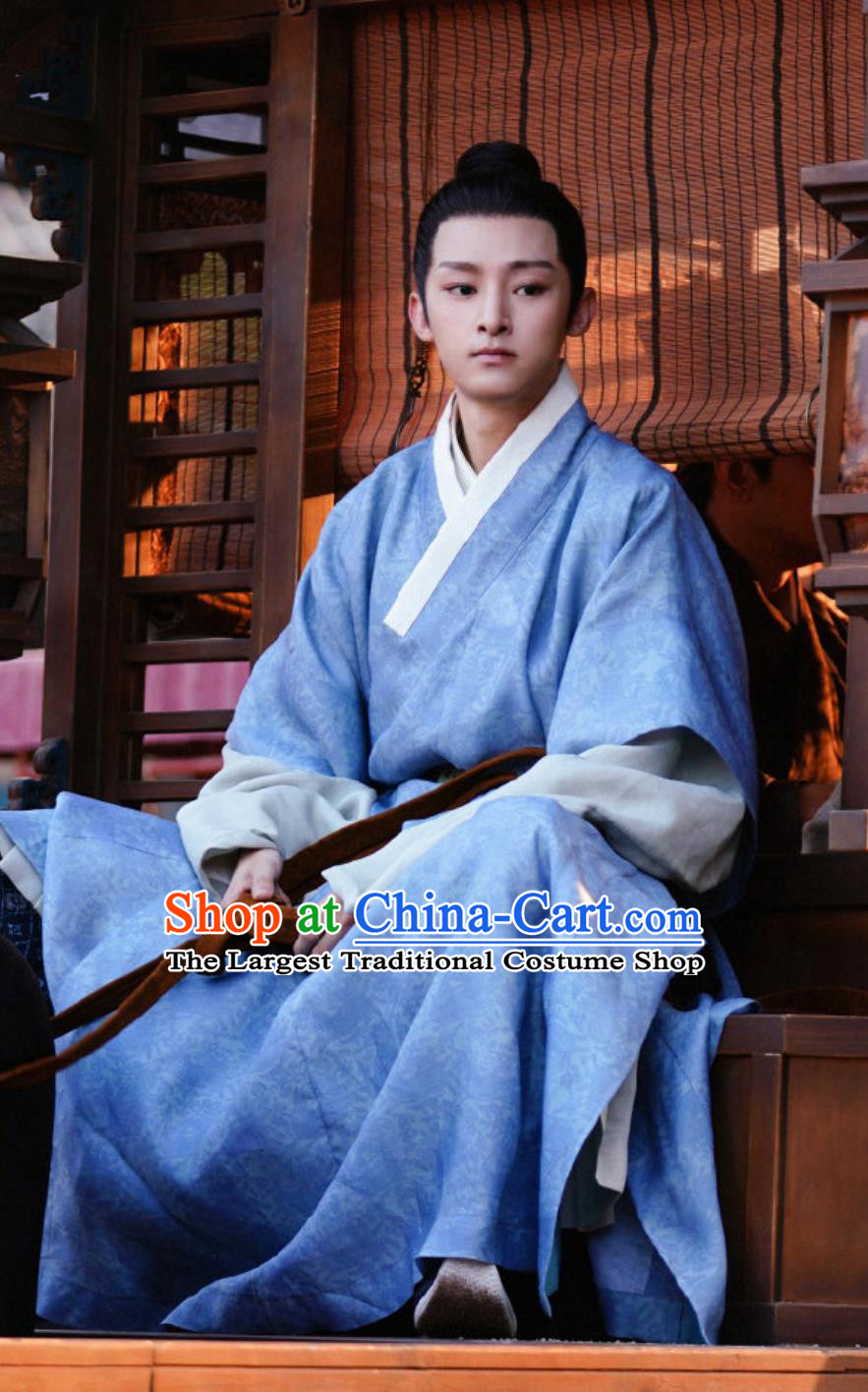 TV Drama The Ingenious One Young Hero Kang Qiao Blue Robes China Traditional Hanfu Ancient Ming Dynasty Swordsman Clothing