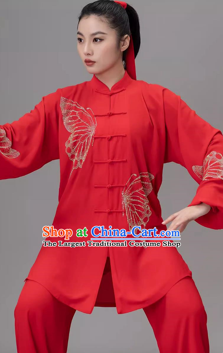 Practicing Baduanjin Martial Arts Qigong Tai Chi Suit Tai Chi Hot Diamond Butterfly Suit