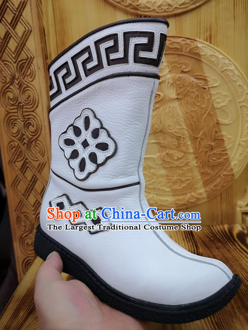 Children Mongolian Boots Autumn And Winter Ethnic Style Leather Boots Genuine Leather Martin Boots For Boys And Girls Dance Performance Boots