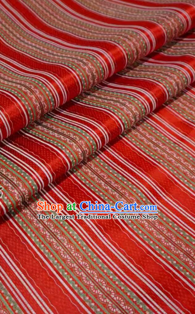 Top DIY Hanfu Cloth Material Chinese Classical Pattern Red Brocade Traditional Qipao Fabric
