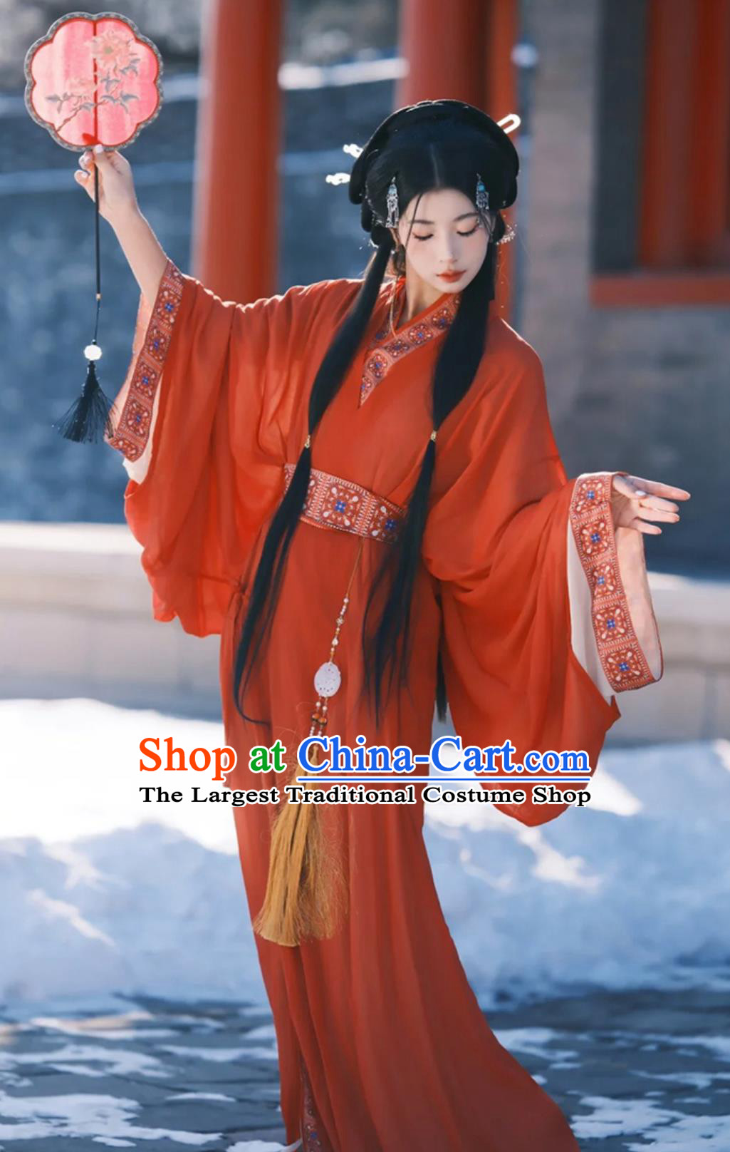 Ancient China Princess Costume Traditional Hanfu Red Warring States Robe Chinese Han Dynasty Court Woman Clothing