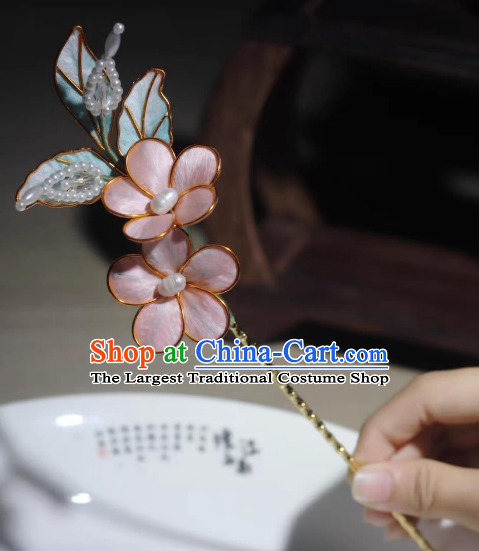 Handmade China Ming Dynasty Silk Plum Blossom Hair Clip Traditional Hanfu Hair Jewelry Ancient Chinese Princess Hairpin