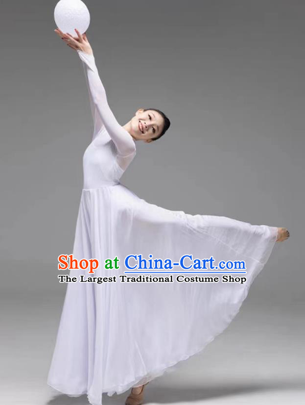 Top Stage Performance Costume Chinese Spring Festival Gala Opening Dance Clothing Chorus Women White Dress