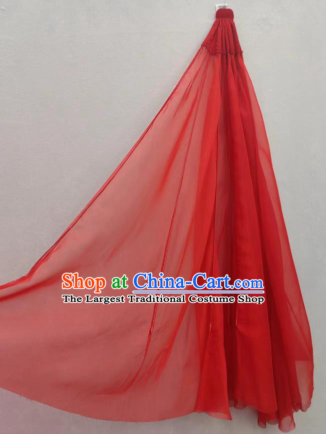 Handmade Stage Performance Prop China Opening Dance Handheld Red Silk Fan Classical Dance Property