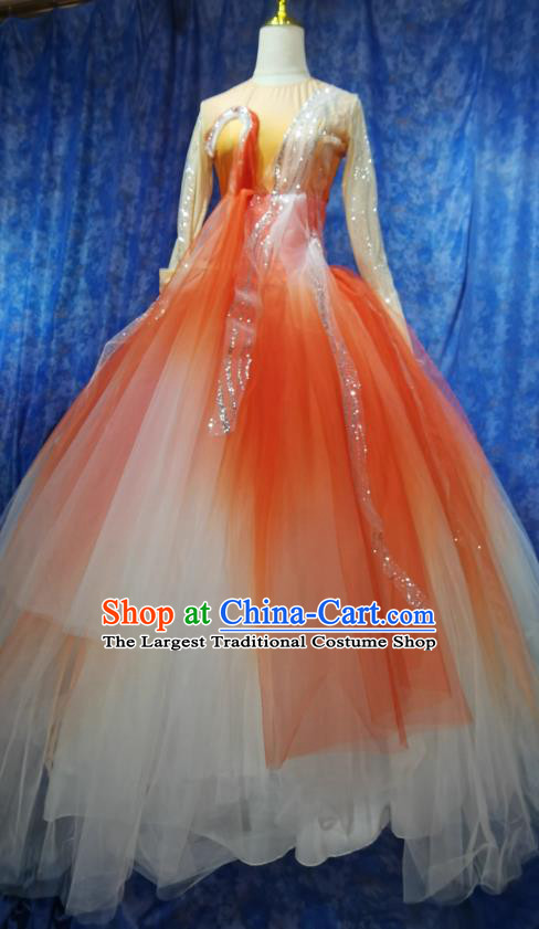 China Spring Festival Gala Opening Dance Red Dress Woman Stage Performance Costume Chinese Classical Dance Clothing
