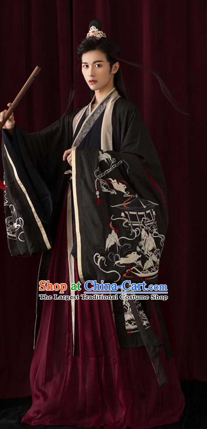 China Travel Photography Jin Dynasty Hero Costume The Untamed Wei Wuxian Traditional Hanfu Ancient China Wuxia Swordsman Clothing