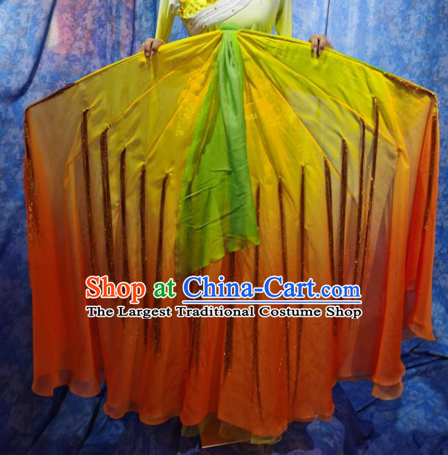 Handmade Classical Dance Giant Fan Chinese Opening Dance Ribbon Prop Stage Performance Whippy Fan