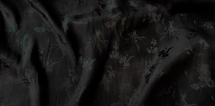 Black Chinese Traditional Cheongsam Fabric China Mulberry Silk Cloth Classical Plum Blossoms Orchid Bamboo Chrysanthemum Pattern Jacquard Material