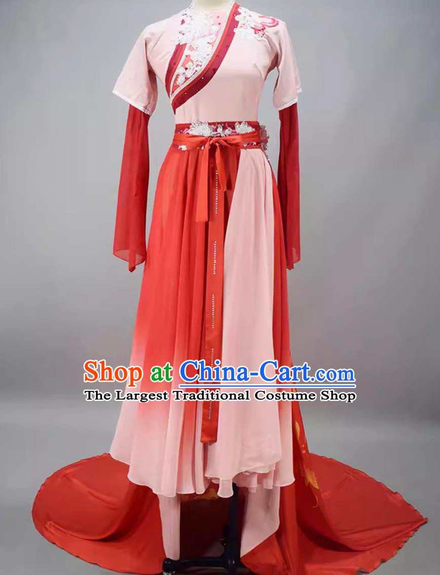 Chinese Dance Contest Program Hong Yan Ning Xiang Replica Dress China Classical Dance Clothing