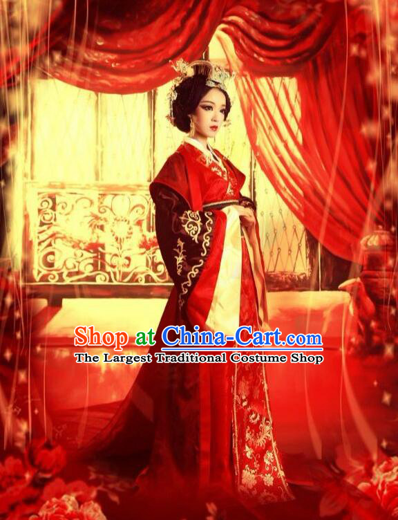 Ancient China Empress Costume Traditional Hanfu Clothing Chinese Han Dynasty Queen Wei Zi Fu Dress