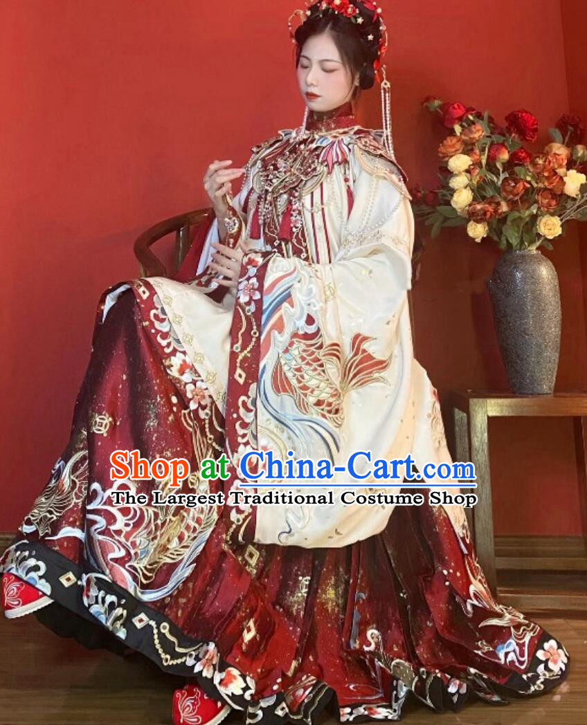 Chinese Traditional Wedding Hanfu Ancient China Ming Dynasty Palace Princess Costumes