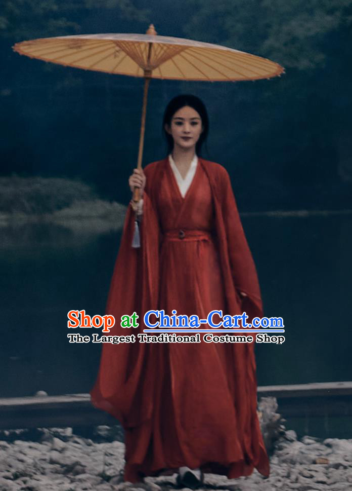 Chinese TV Series The Legend Of Shen Li Zhao Li Ying Red Dress Ancient China Swordswoman Garment Costume