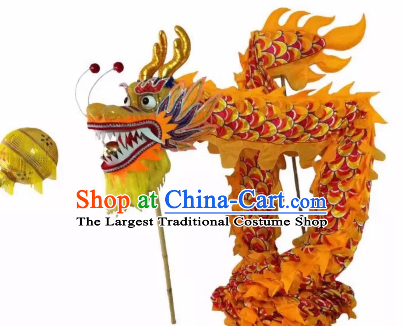 Handmade Dancing Dragon Chinese Happy Festival Celebration Dragon Dance Costumes Complete Set for 7 Adults