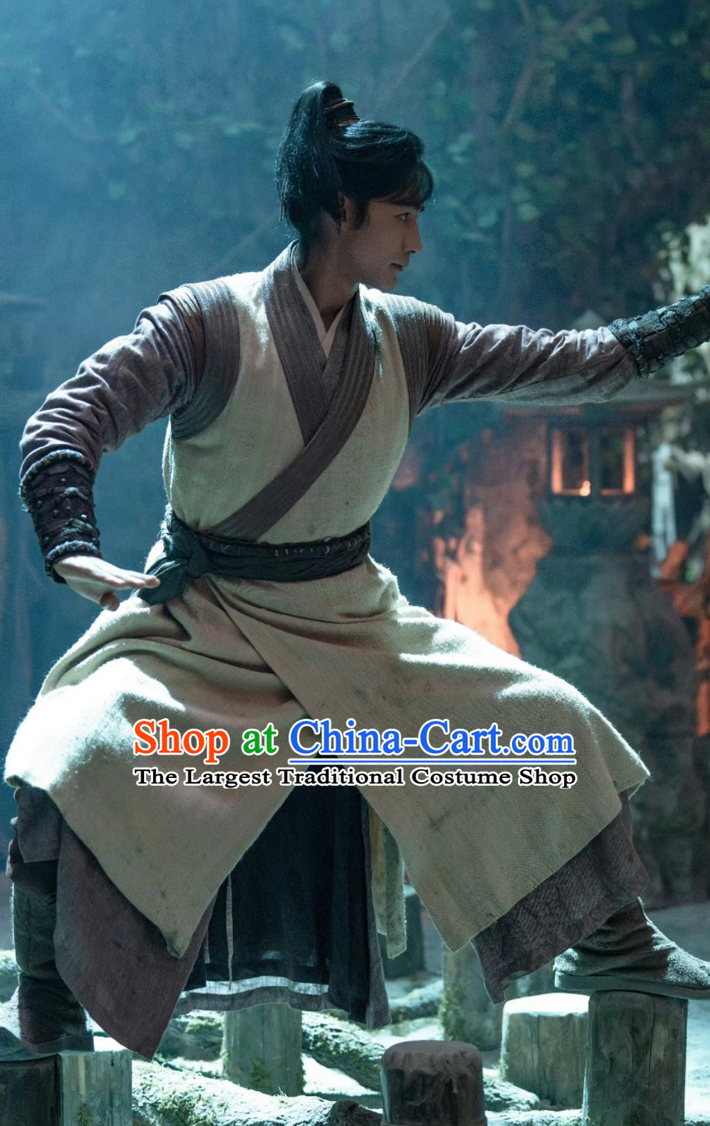 Ancient China Young Warrior Costume Chinese Wuxia TV Series The Legend of Heroes Kung Fu Master Guo Jing Clothing