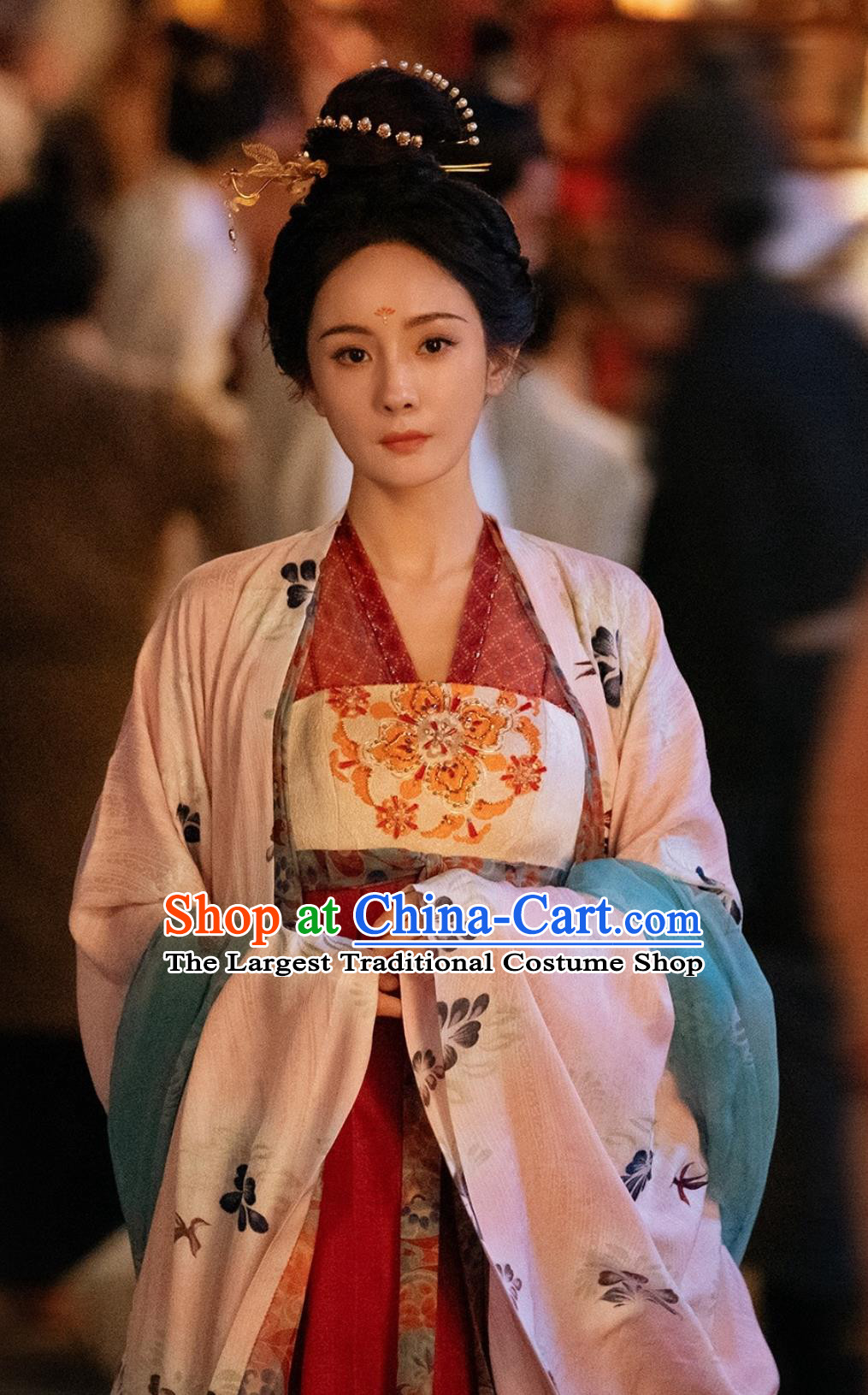 Ancient China Tang Dynasty Court Woman Clothing Chinese TV Series Fox Spirit Matchmaker Red Moon Pact Tushan Hong Hong Hanfu Dress