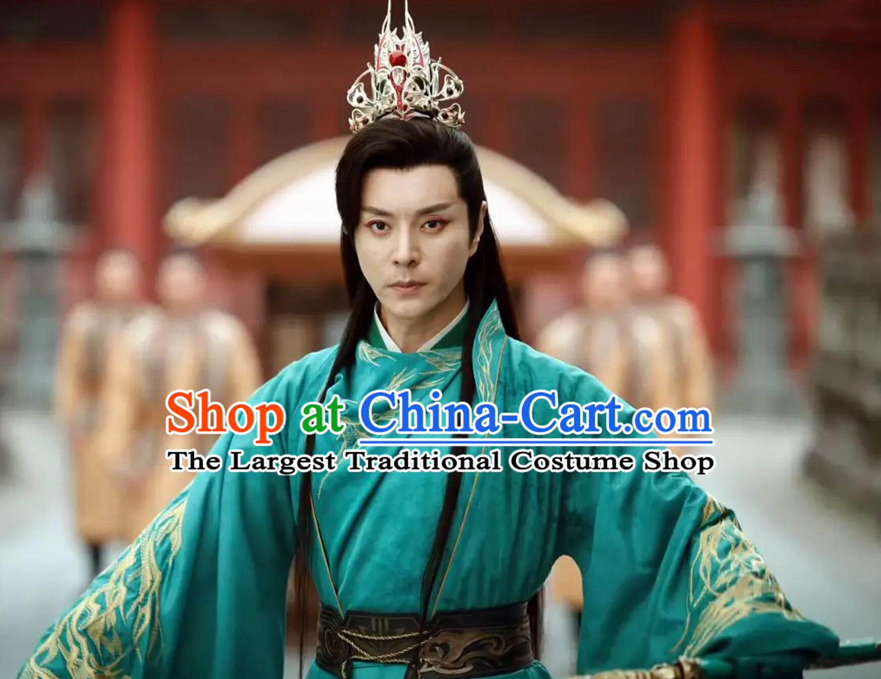 Chinese TV Series The Blood of Youth Eunuch Jin Xian Costume Ancient Swordsman Green Garment Clothing