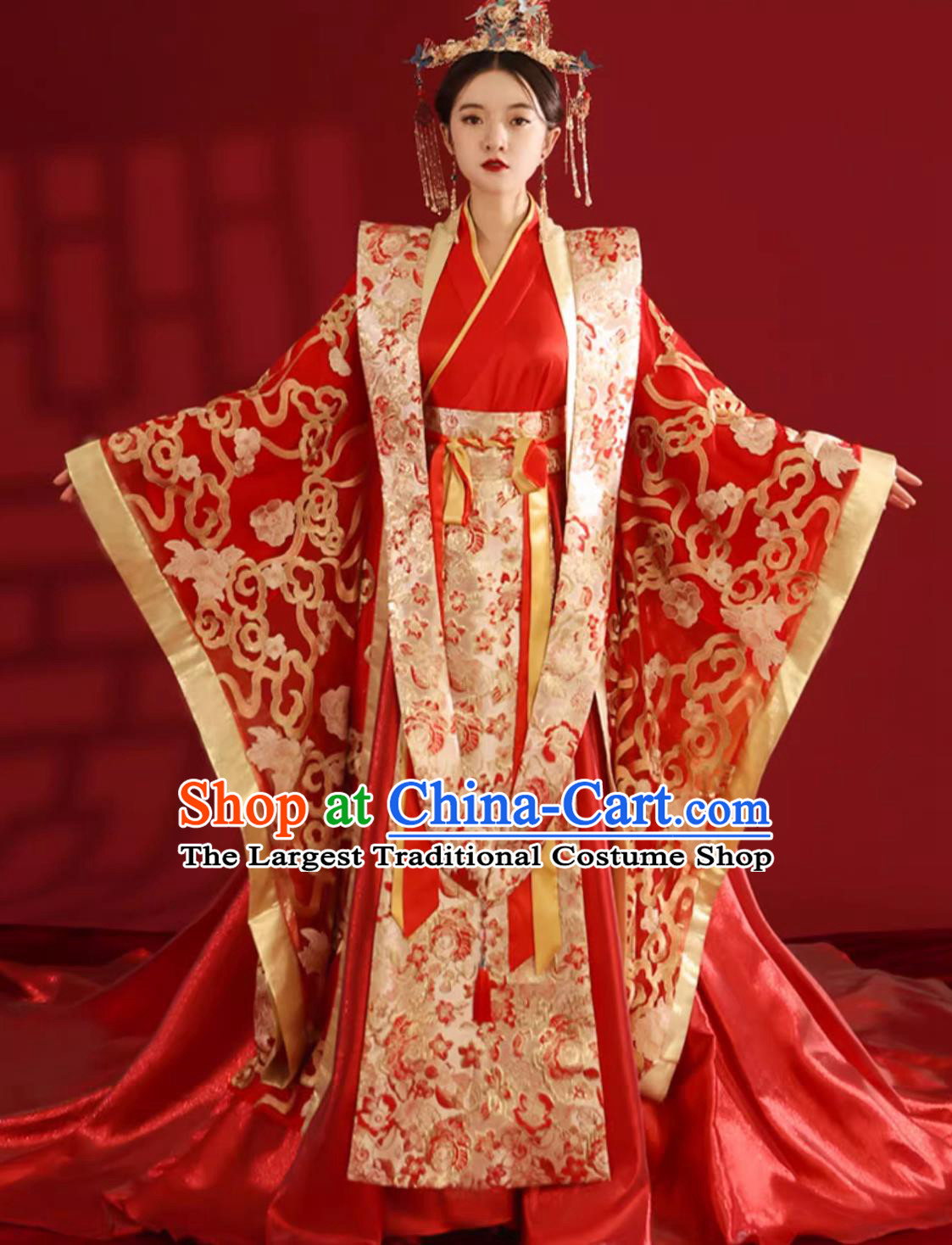 Chinese Traditional Wedding Clothing Ming Dynasty Bride Hanfu Ancient China Empress Costume