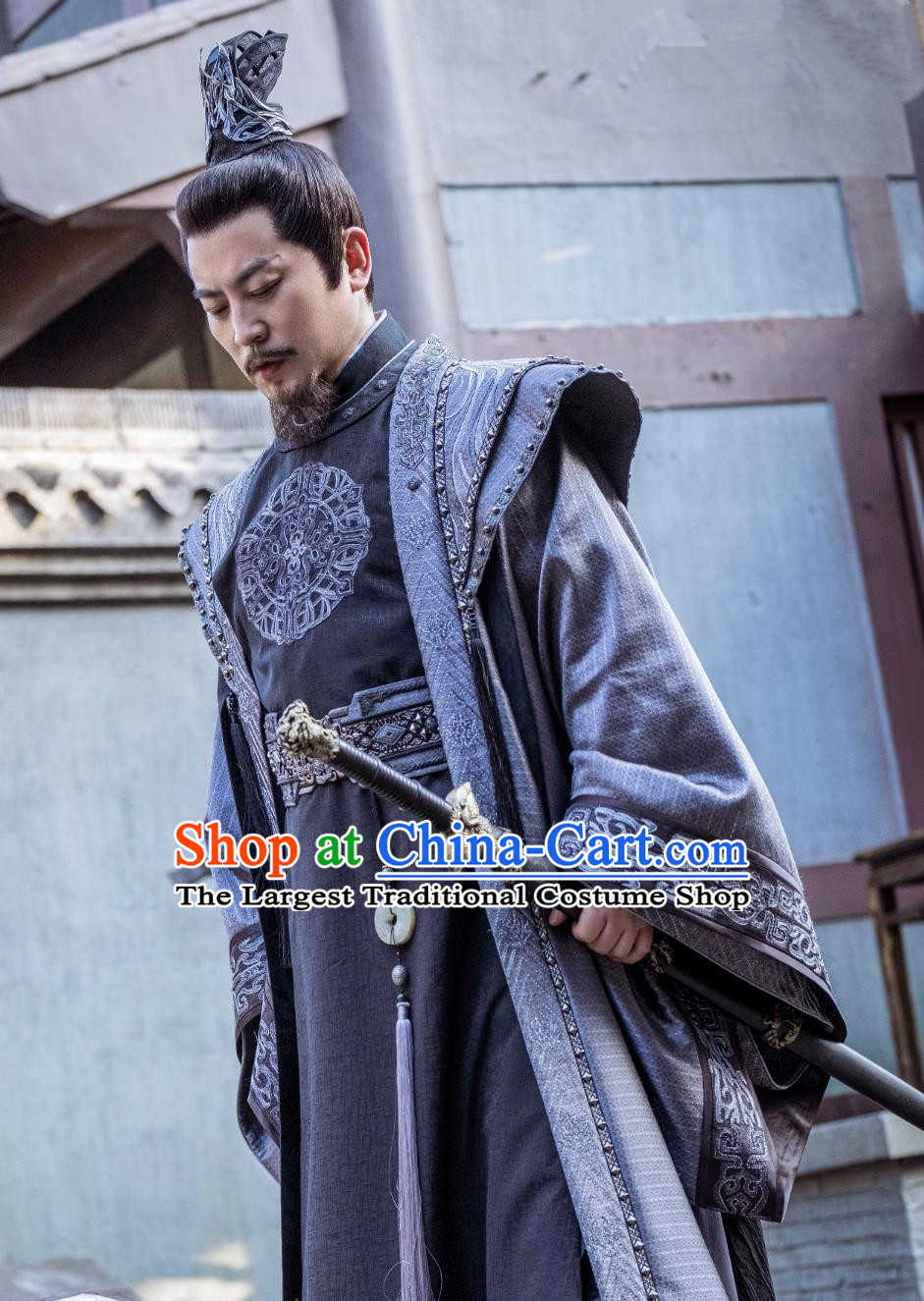 Chinese Drama Dashing Youth Patriarch of Ying Suzerain Yi Bu Costume Ancient China Kung Fu Master Clothing