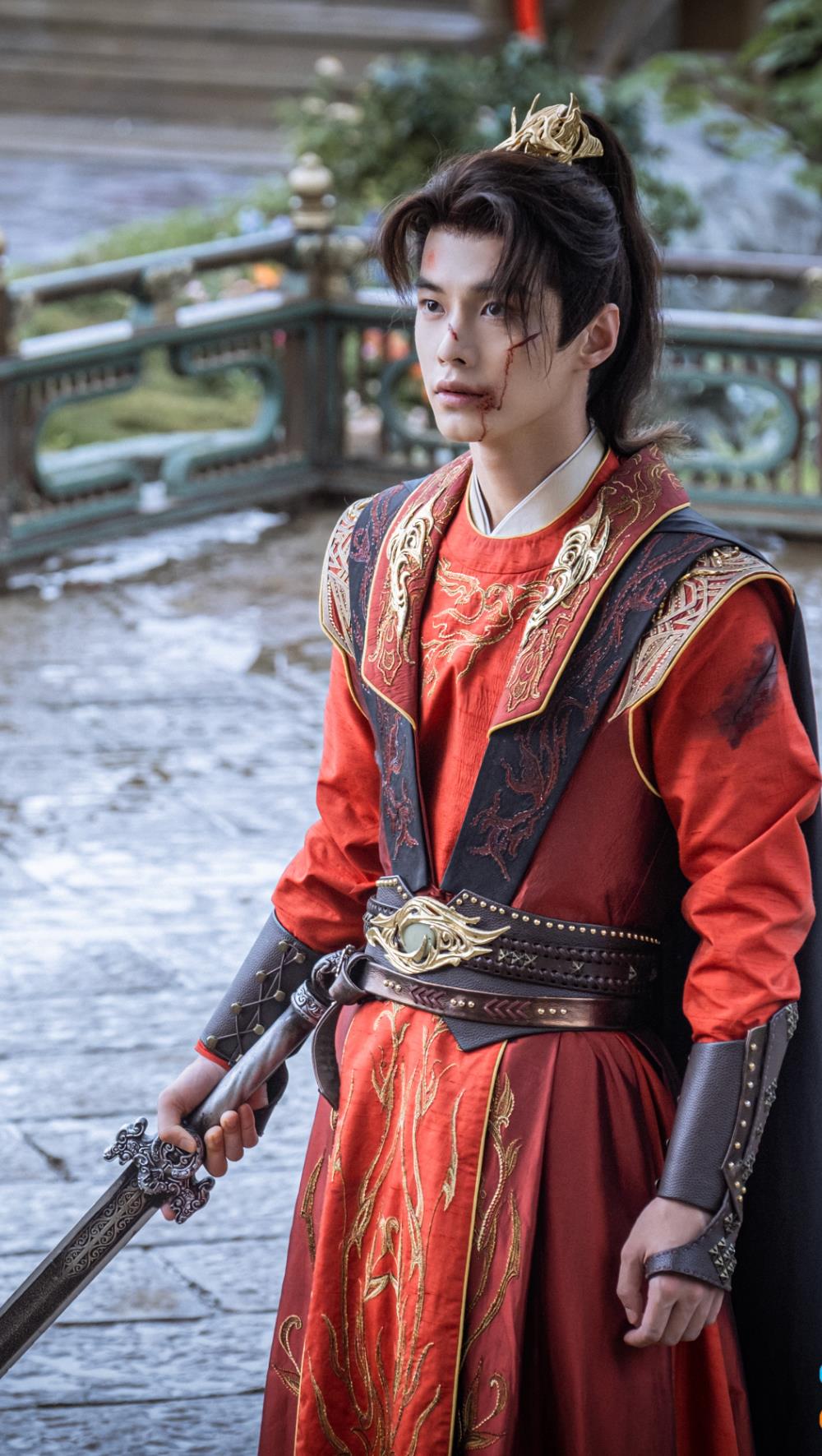 Chinese Drama Dashing Youth Swordsman Ye Ding Zhi Red Costume Ancient China Young Hero Clothing