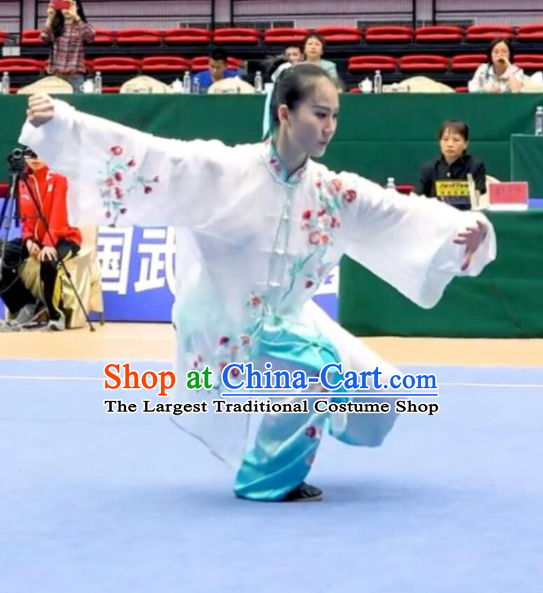 Chinese Kung Fu Competition Clothing China Wushu Uniform Top Embroidered Tai Chi Suit