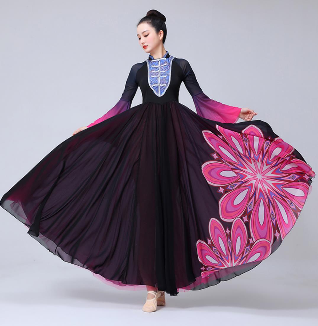Xinjiang Dance Performance Costume Women Xin Xian Dance Clothing Chinese Uyghur Ethnic Dance Dress