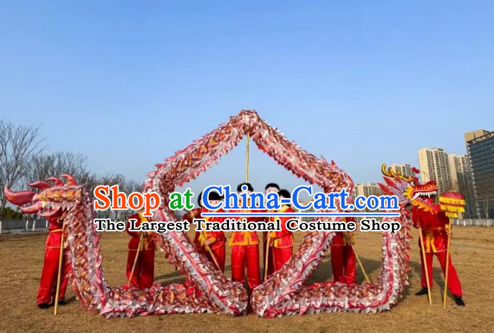 Professional Competition Dragon Dancing Prop Chinese Dragon Dance Net Costume Festival Celebration Parade Red Dragon