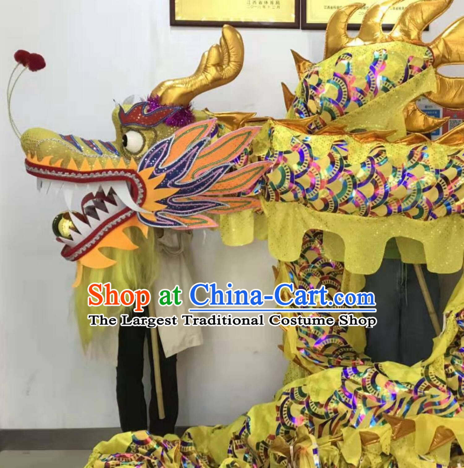 Chinese Dragon Dance Equipment  Rainbow Oxford Fabric Dragon Body Traditional Festival Dancing Dragon Costume Complete Set