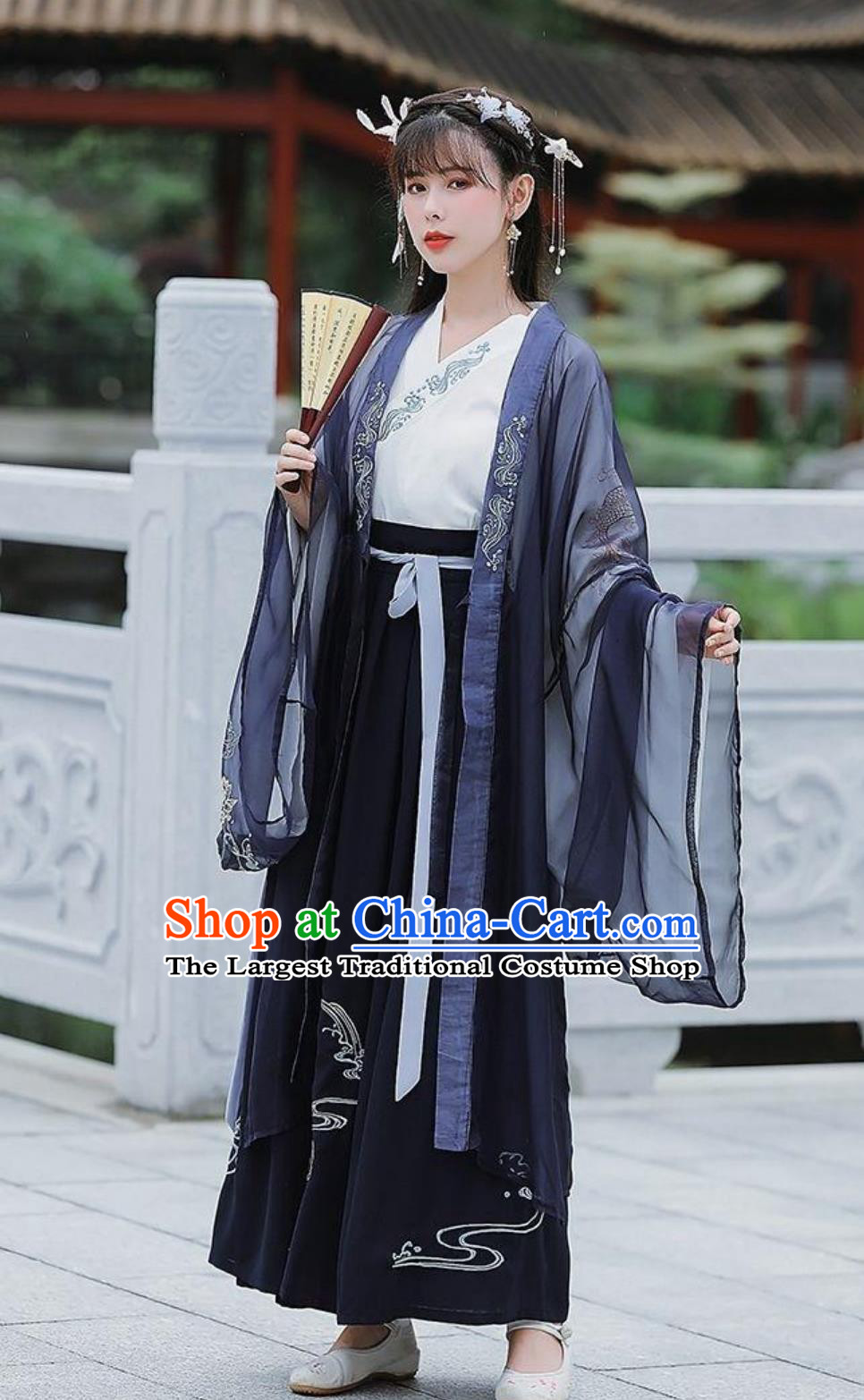Traditional Clothing Hanfu Wei Jin Style Swordswoman Garment Chinese Ancient Young Woman Costume