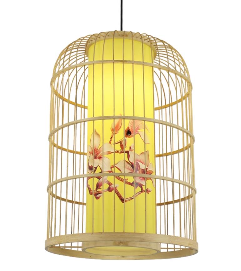 Chinese Restaurant Lantern Bird Cage Decoration Pendant Light Hand Painted Lamp