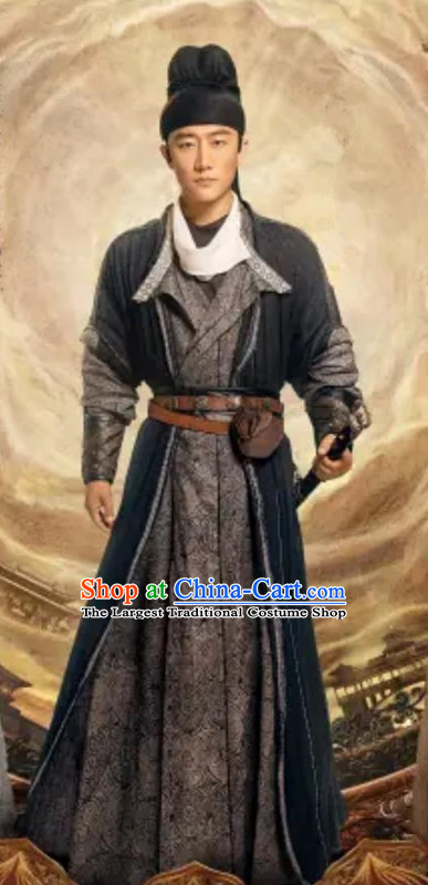 Traditional Tang Dynasty Warrior Clothing Ancient Chinese Swordsman Costume TV Drama Wind Rises in Luoyang Deputy Marshal of Buliang Gao Bing Zhu Outfit