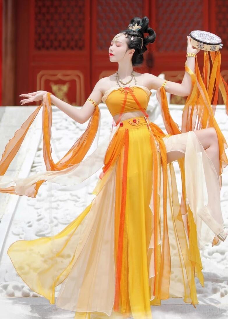 Dunhuang Flying Apsaras Princess Suit Chinese Classical Dance Dress Sexy Fairy Dance Costume